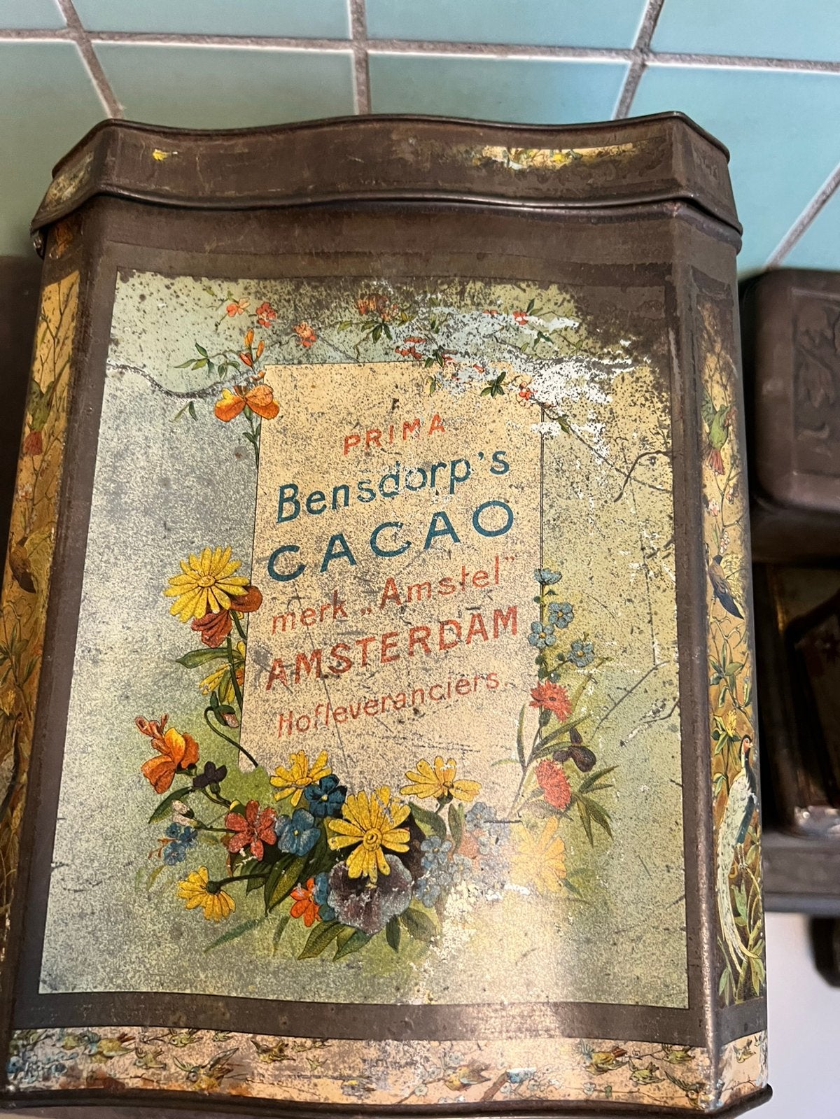 Antiek cacao blik, Ophalen of Verzenden
