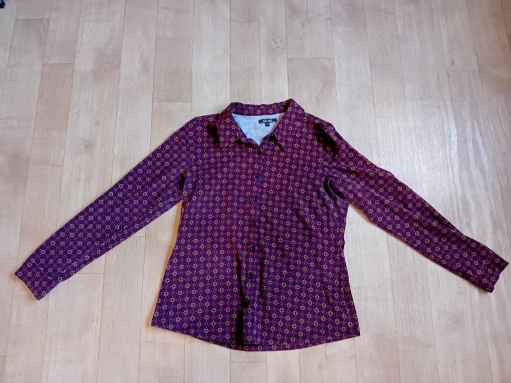 King Louie Blouse met print - Maat M, Maat 38/40 (M), Paars, Ophalen of Verzenden, Zo goed als nieuw