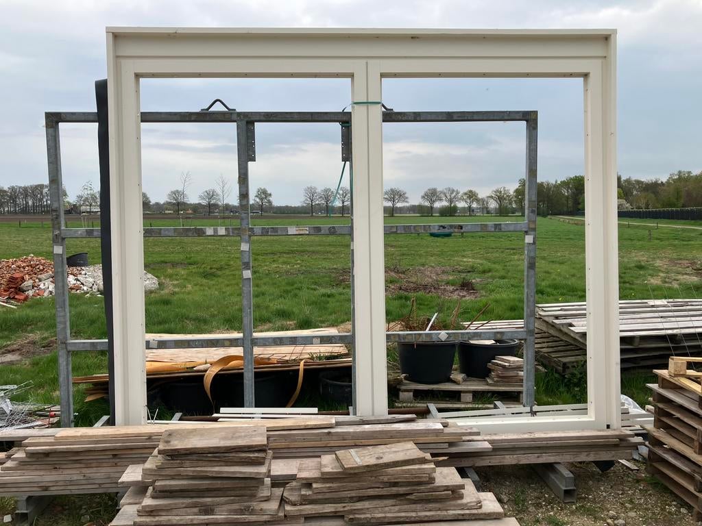 Dubbel raamkozijn, Ophalen, Zo goed als nieuw, 225 cm of meer, Hout
