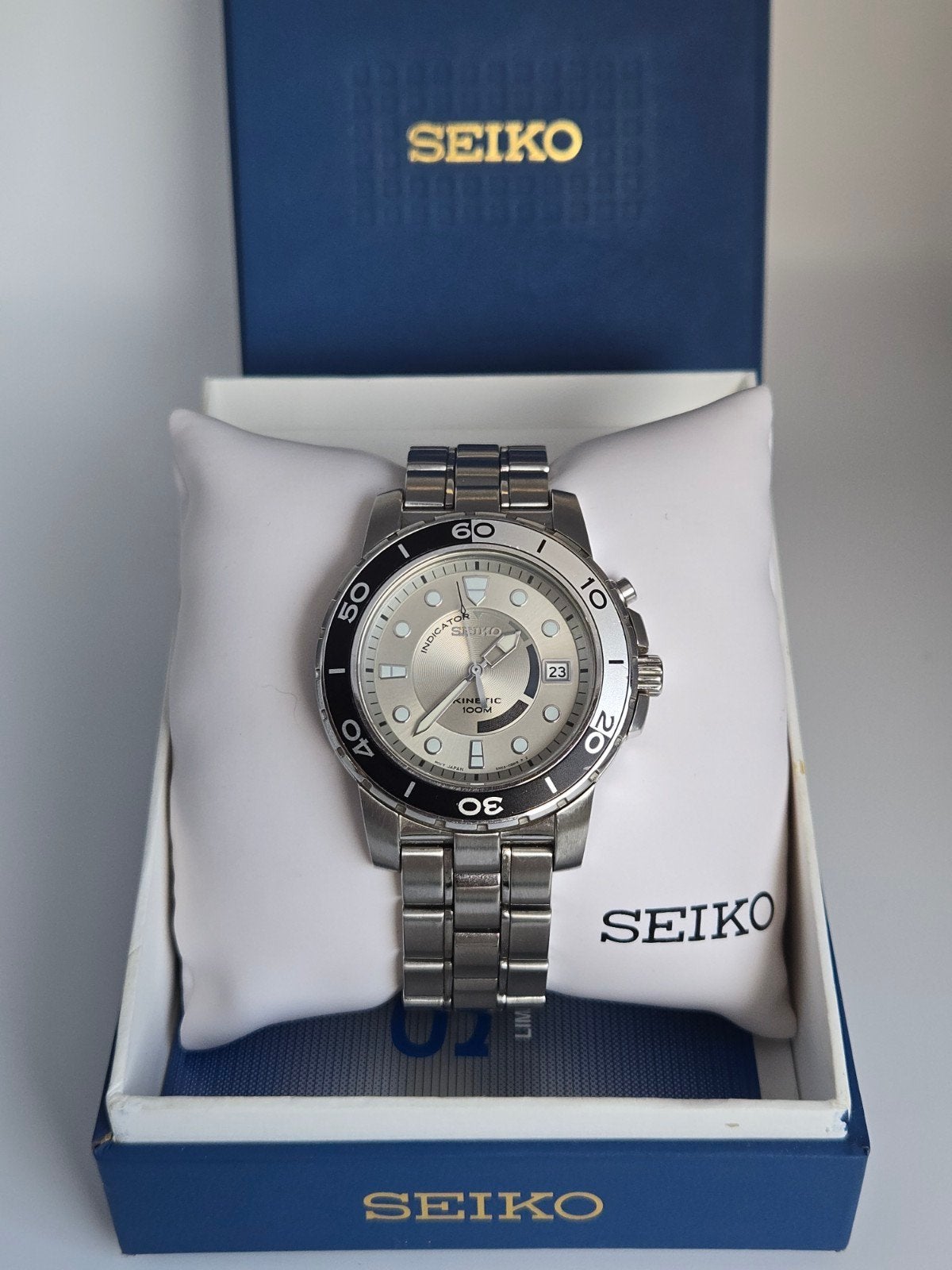 Seiko Kinetic SKA381 Herenhorloge - Zo goed als nieuw, Ophalen of Verzenden