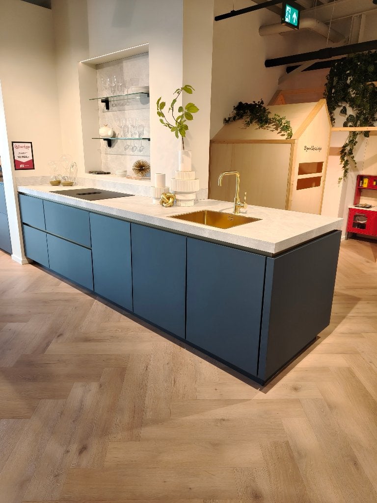 Moderne greeploze keuken, Ophalen, Blauw, Overige typen, Nieuw