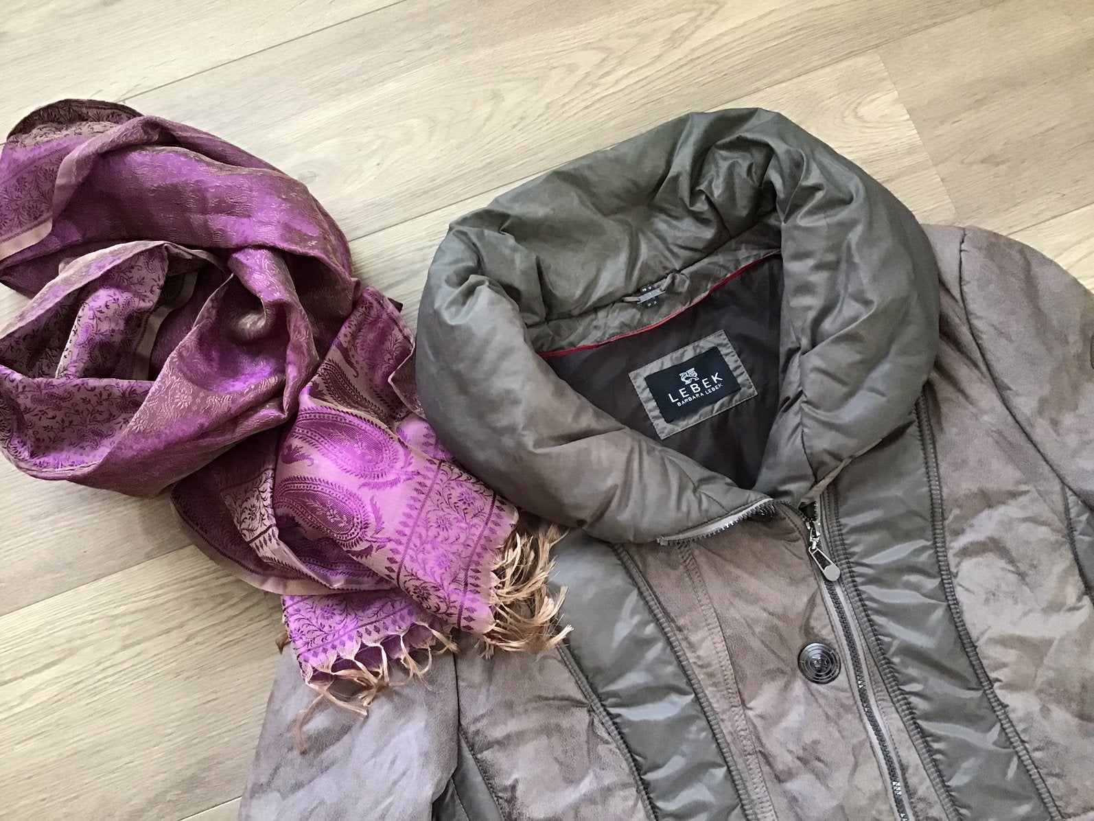 BARBARA LEBEK!Lúxe Gewatteerde Jas 50&Sjaal. Stijlvol! Sámen, Kleding | Dames, Ophalen of Verzenden, Zo goed als nieuw, Maat 46/48 (XL) of groter