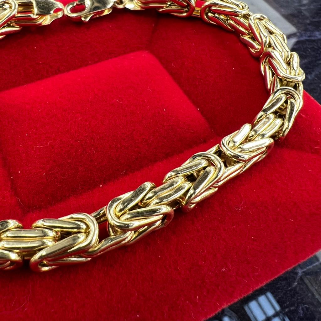14k gouden armband koningsschakel koningsarmband, Ophalen of Verzenden, Nieuw, Goud