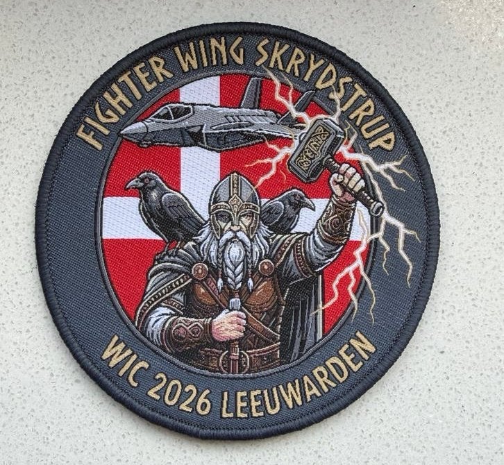 WIC26 Fighter Wing Skrydstrup WIC 2026 Leeuwarden Patch, Verzenden, Luchtmacht, Nederland, Embleem of Badge