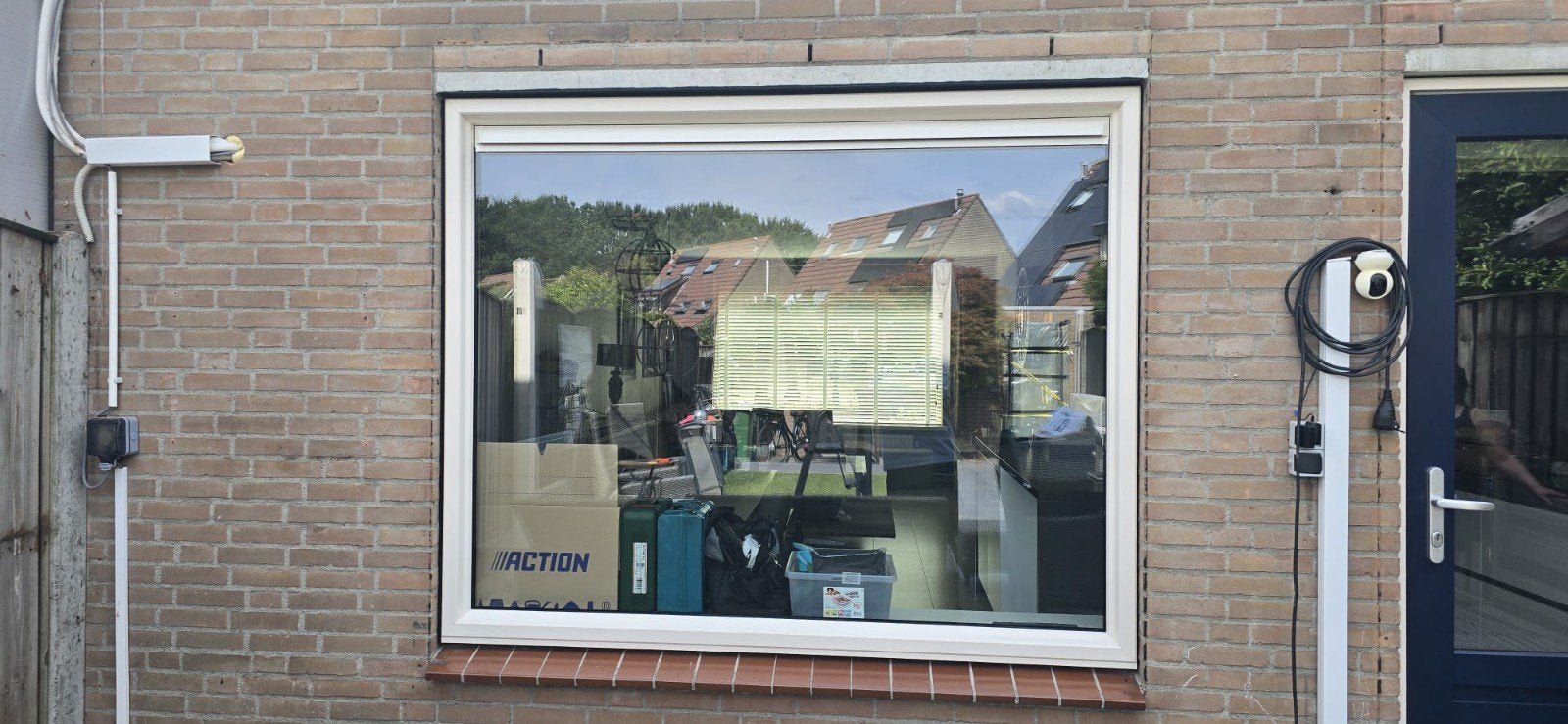 Kunststof raamkozijn met luchtrooster, RAL 9001, Ophalen, Kunststof, Gebruikt, 120 cm of meer