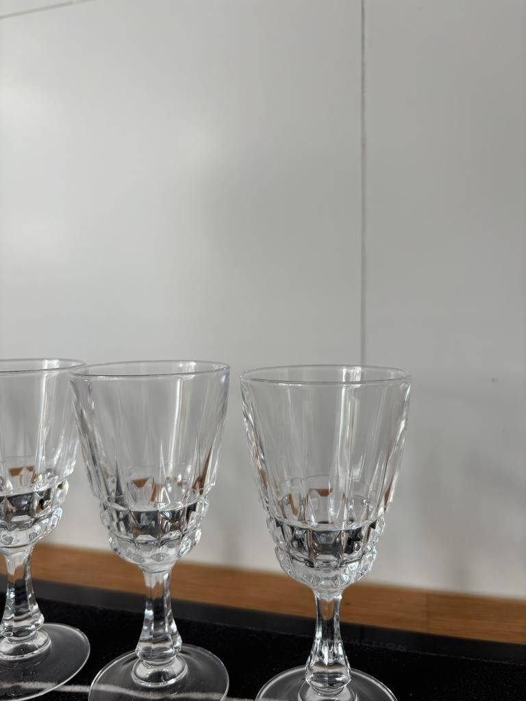 6 Cristal d’Arques borrelglaasjes, Verzamelen, Verzenden, Zo goed als nieuw, Borrel- of Shotglas