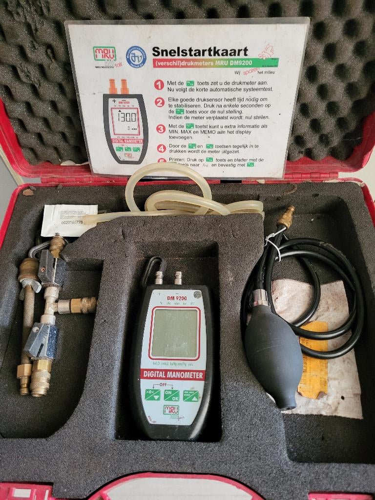 Drukmeter lektester, Gebruikt, Minder dan 30 cm, Cv-ketel of Combi-ketel, Minder dan 60 cm