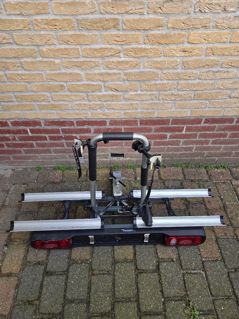 Fietsendrager Twinny load (E-base) voor 2 fietsen, Ophalen, 2 fietsen, Gebruikt, Trekhaakdrager