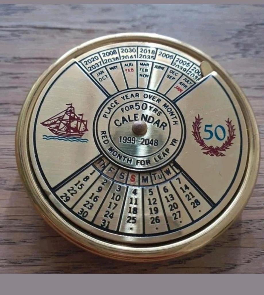 Vintage Nautische kalender, Sieraden, Tassen en Uiterlijk, Ophalen of Verzenden, Staal, Overige merken, 1960 of later