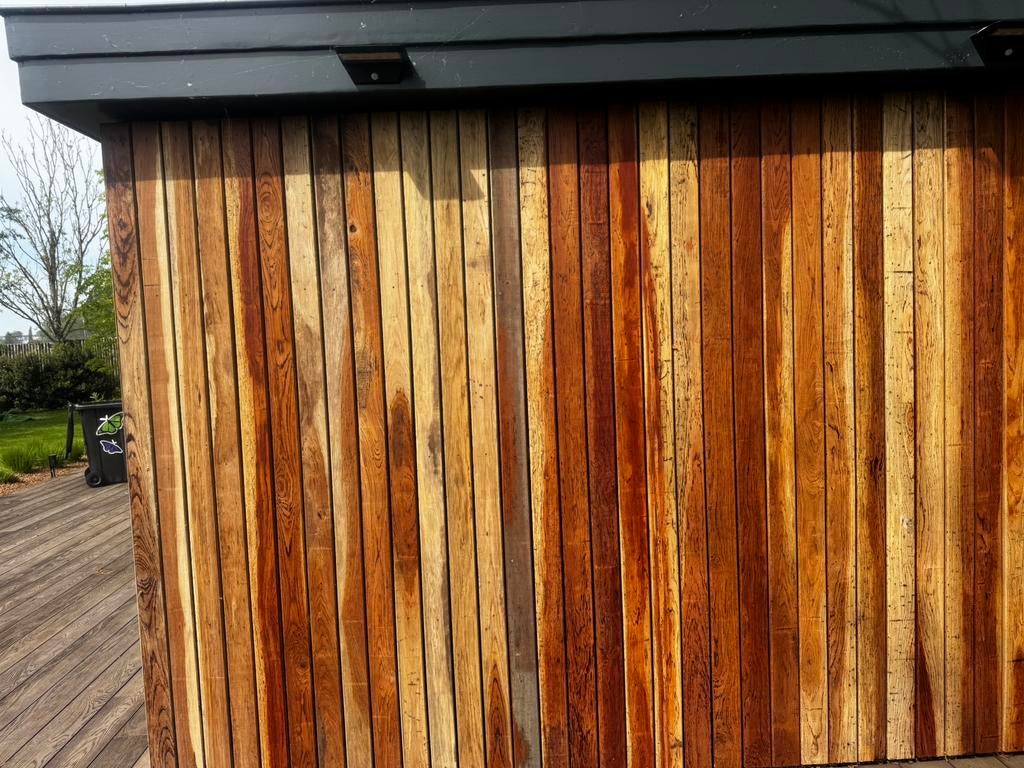 Div Hardhouten latten en planken, Doe-het-zelf en Verbouw, Hout en Planken, Ophalen, Minder dan 25 mm, Zo goed als nieuw, Plank