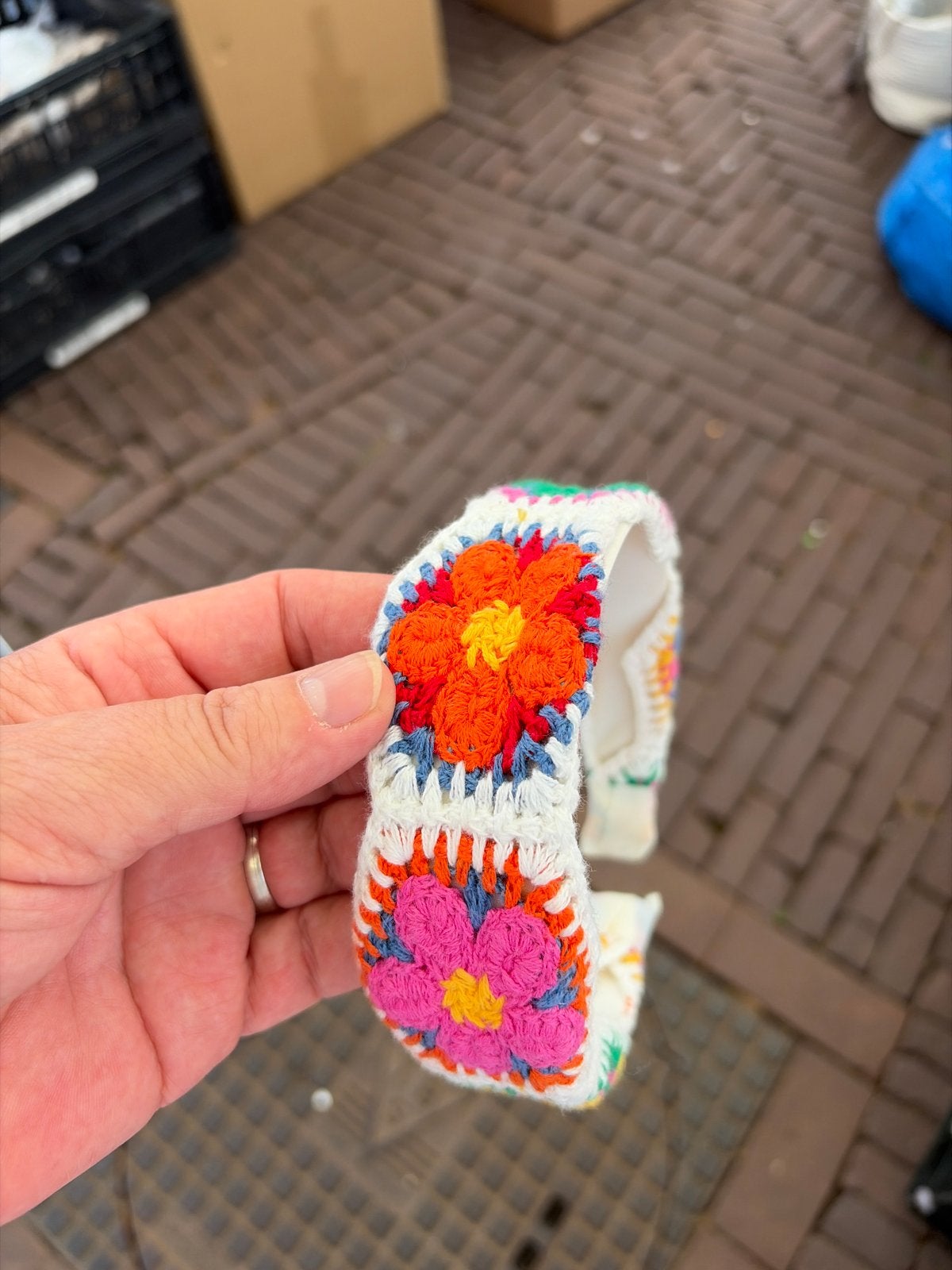 Gehaakte Haarband met Bloemen - Kleurrijk en Uniek, Ophalen of Verzenden, Nieuw