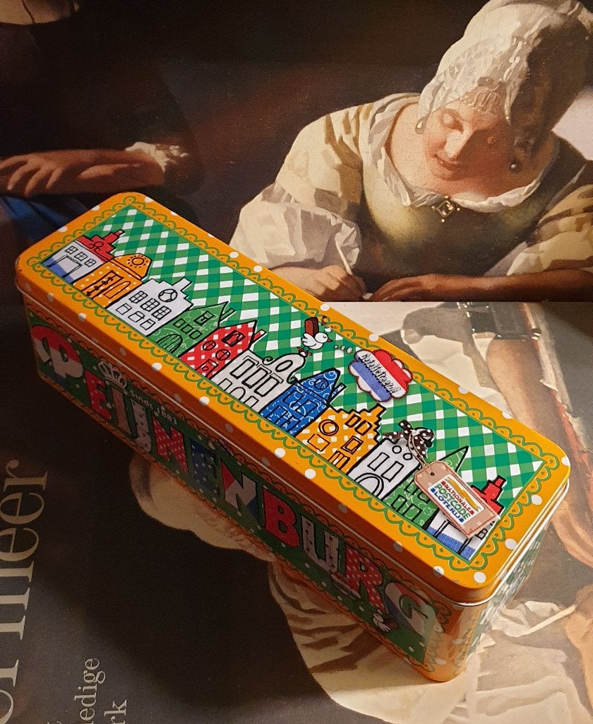 Peijnenburg oranje koekblik 5 x op de ontbijt-/lunchtafel !, Ophalen of Verzenden, Nieuw, Koek(jes), Overige merken