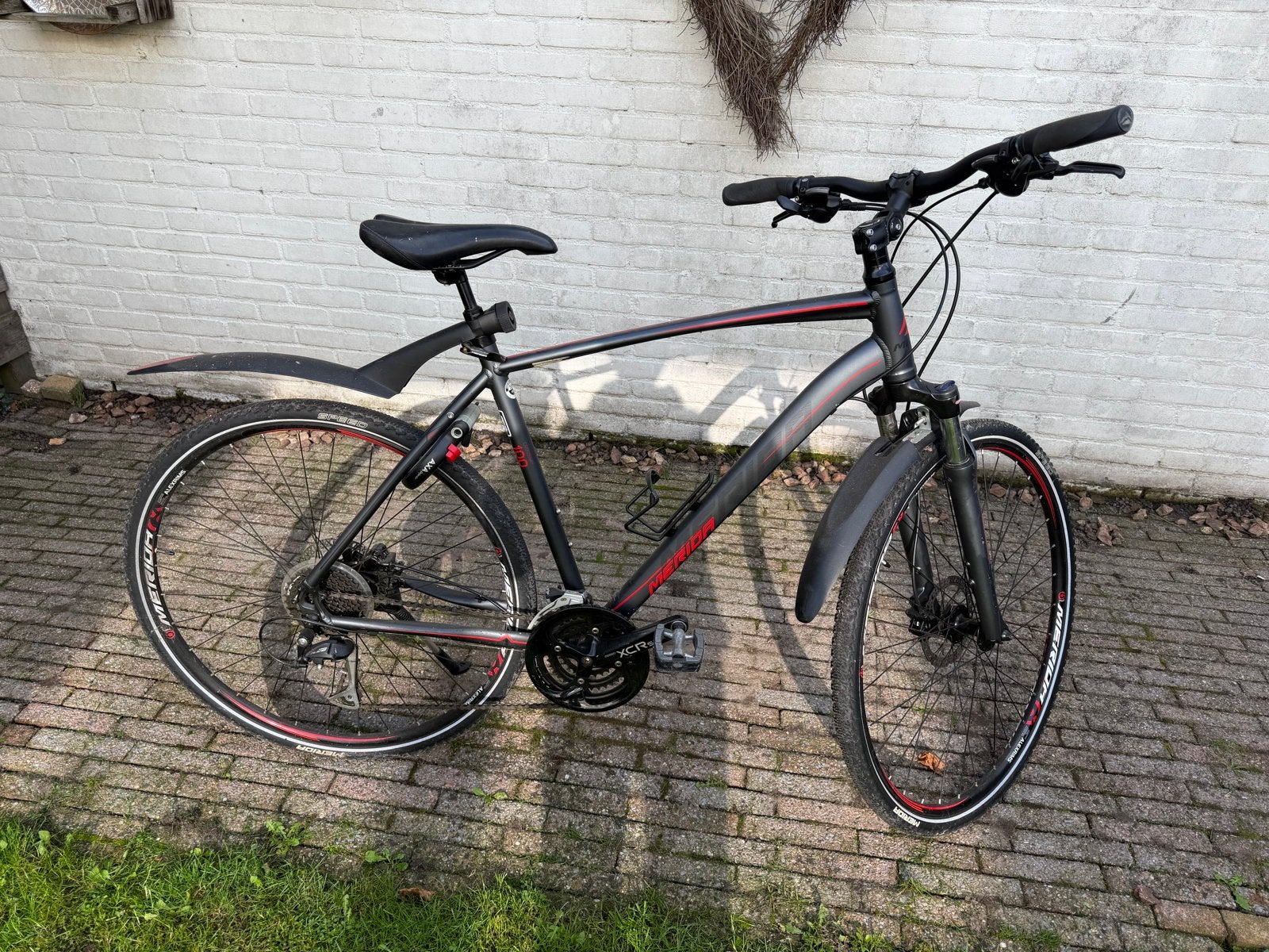 Merida Crossway 100 - Herenfiets met 55 cm frame, Gebruikt, Versnellingen, Schijfrem, 53 tot 57 cm