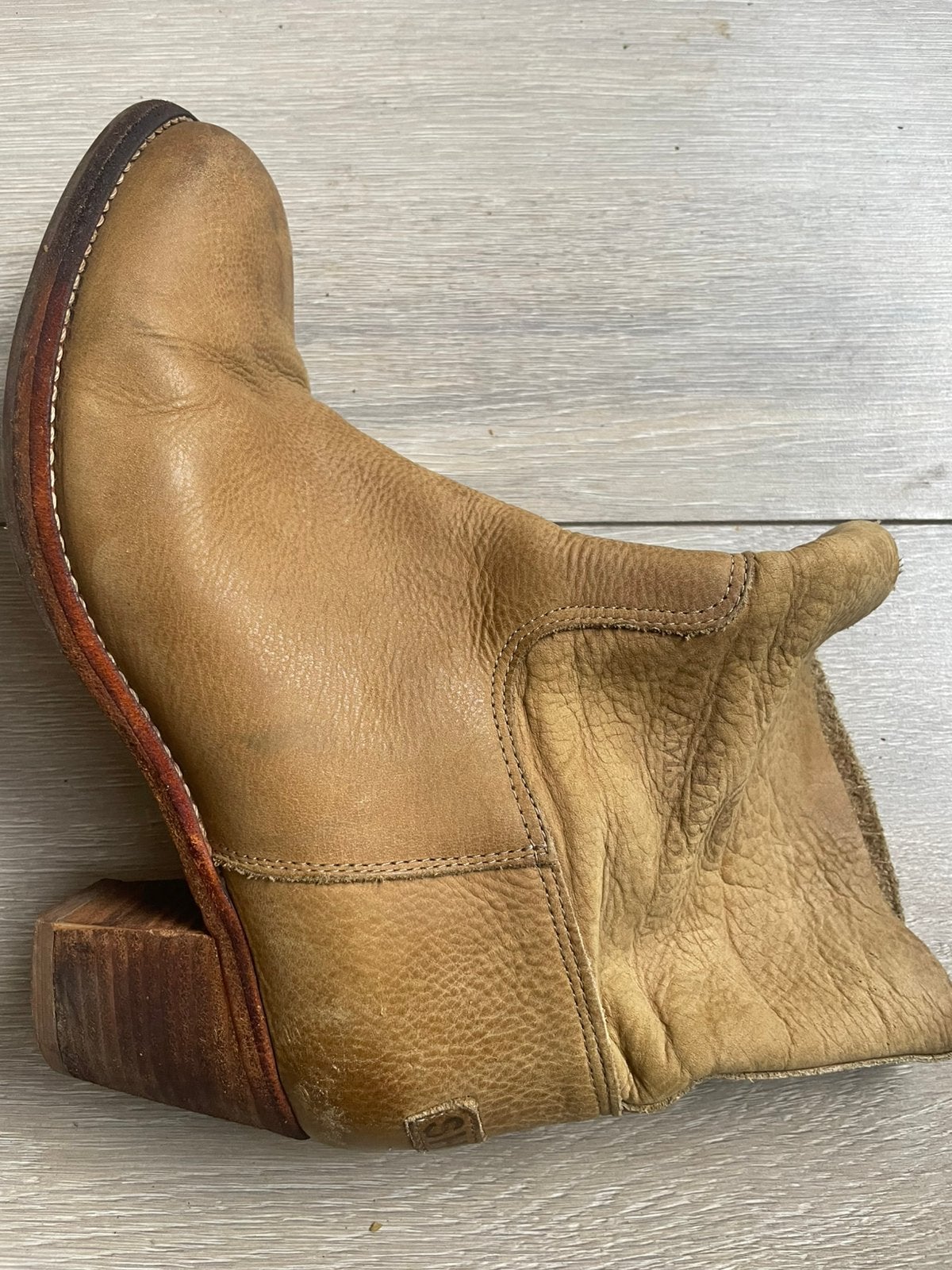 Te koop: leren laarzen, Shabbies, beige, 40, Ophalen of Verzenden, Zo goed als nieuw, Beige, Hoge laarzen
