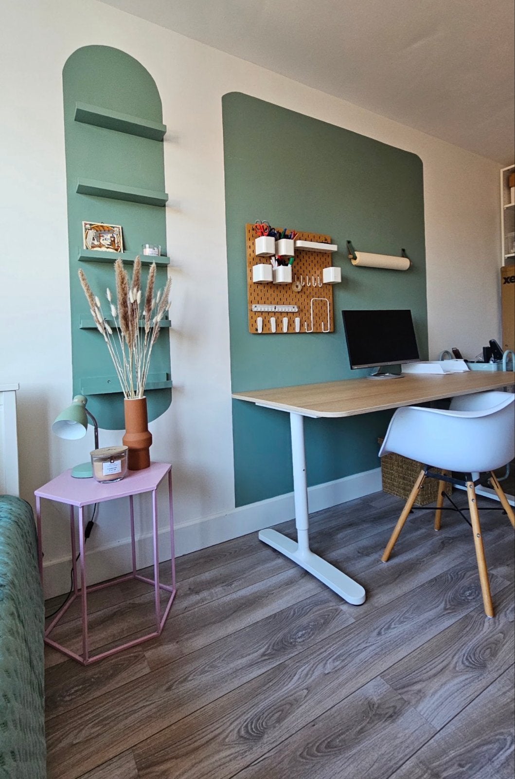 IKEA BEKANT bureau 160x80 cm wit gelazuurd eikenfineer, Huis en Inrichting, Ophalen, 160 cm, Hout, In hoogte verstelbaar