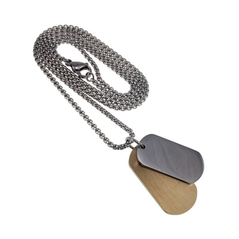 Unisex Militaire Jasseron Ketting+ Dubbele Dogtag Hanger RVS, Birgitta-Gracht 33, 6465 EL Kerkrade, Nederland, Verzenden, Nieuw