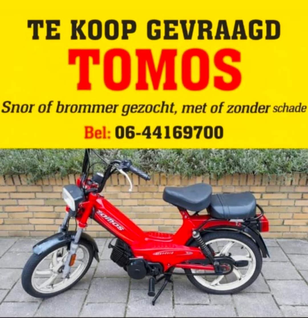 Gezocht Bel 06-44169700 Te koop gevraagd TOMOS, Fietsen en Brommers, Ophalen, Gebruikt, Overige typen