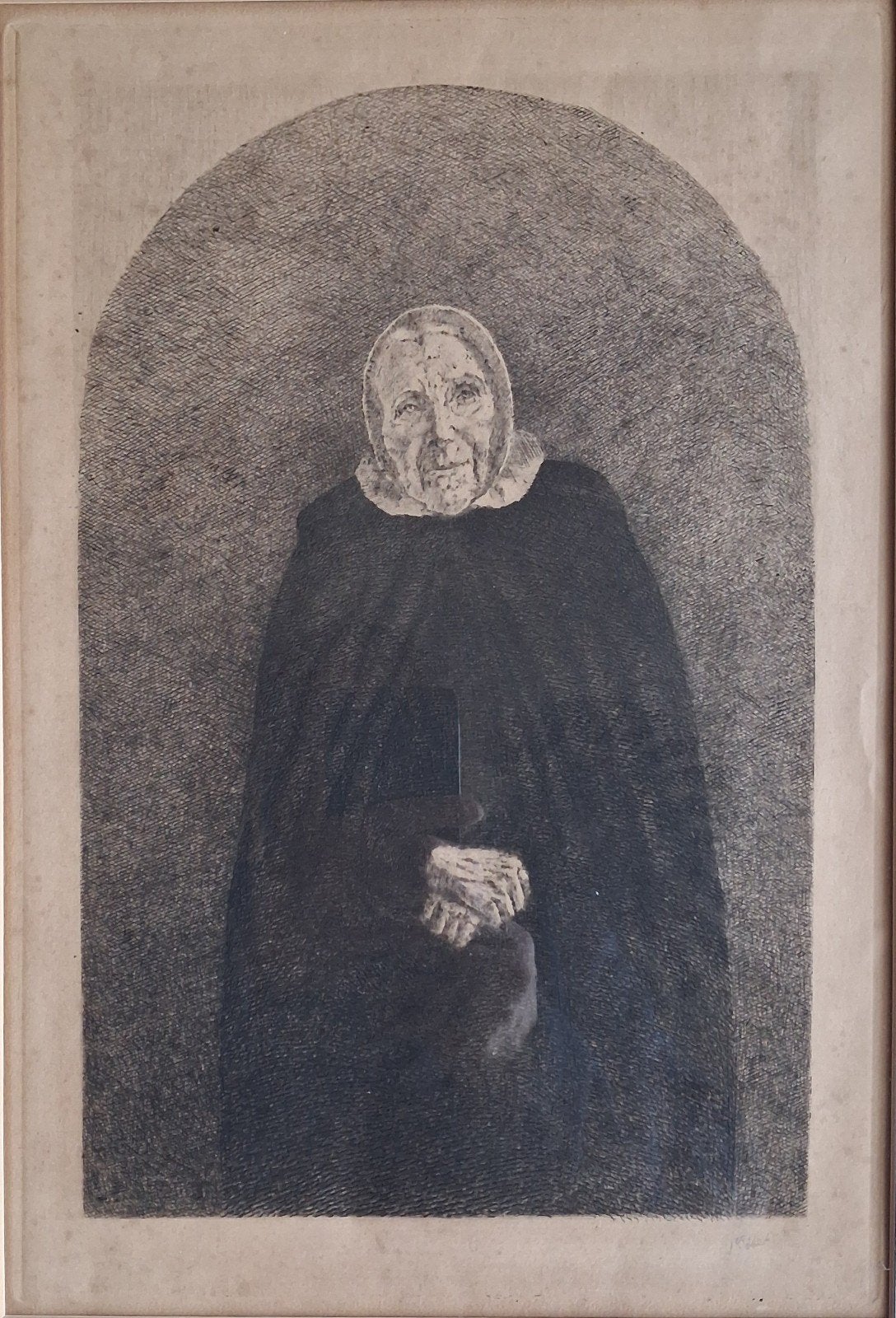 Käthe Kollwitz? Ca 1900. Ets. Sign. 41/54 cm. Sign., Ophalen, Ets, Portret, 54 cm