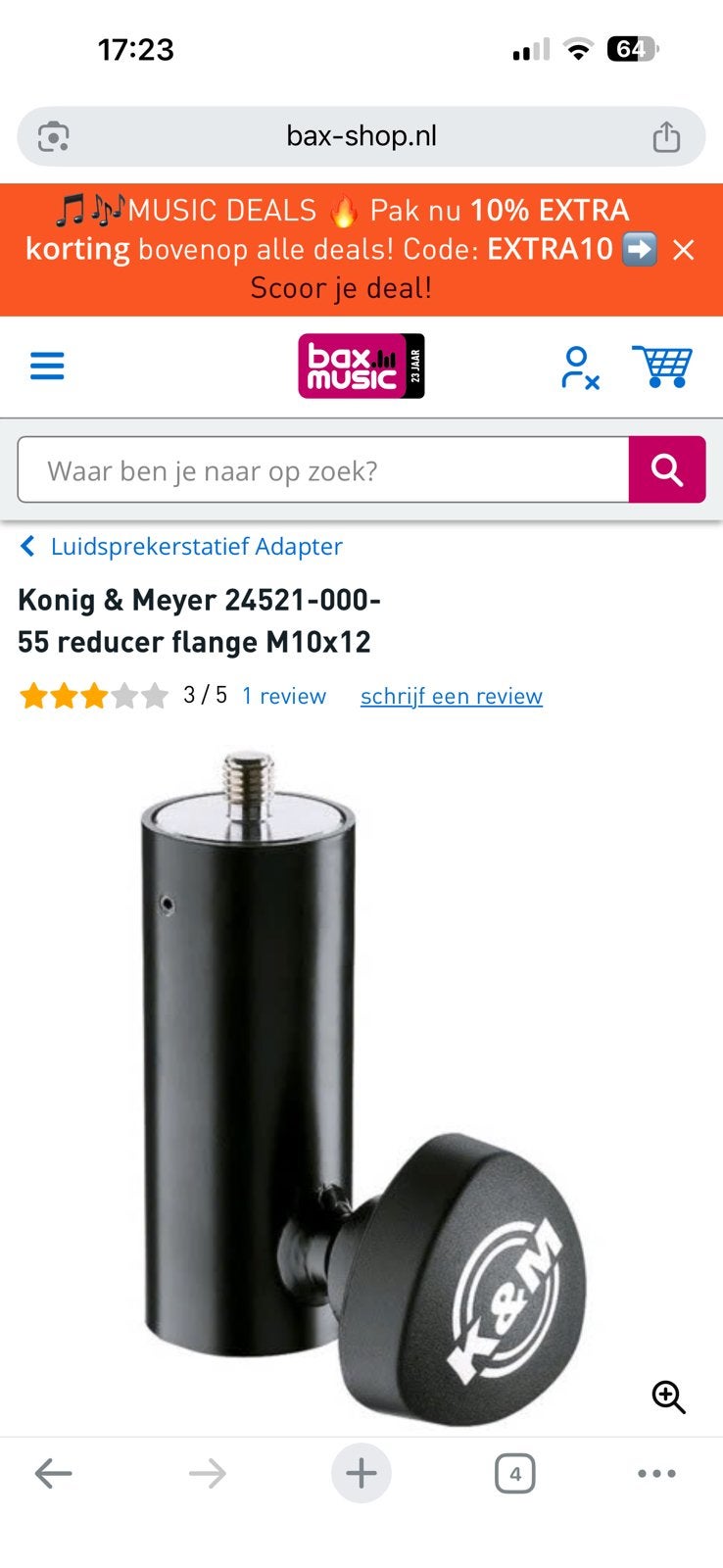 2 stuks K&m opzetstuk tbv luidsprekers op standaard, Ophalen of Verzenden, Zo goed als nieuw, Overige merken