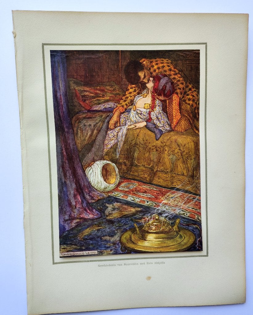 50 Art Deco platen uit Duizend-en-één-Nacht (1921), 18 cm, Overige technieken, Ophalen of Verzenden, Blanco verso