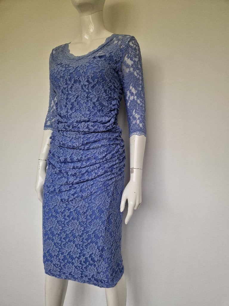 Marc Cain Kanten Jurk N2 /34/ 36 Lichtblauw, Marc Cain, Blauw, Nijmegen, Verhip-vintage.nl