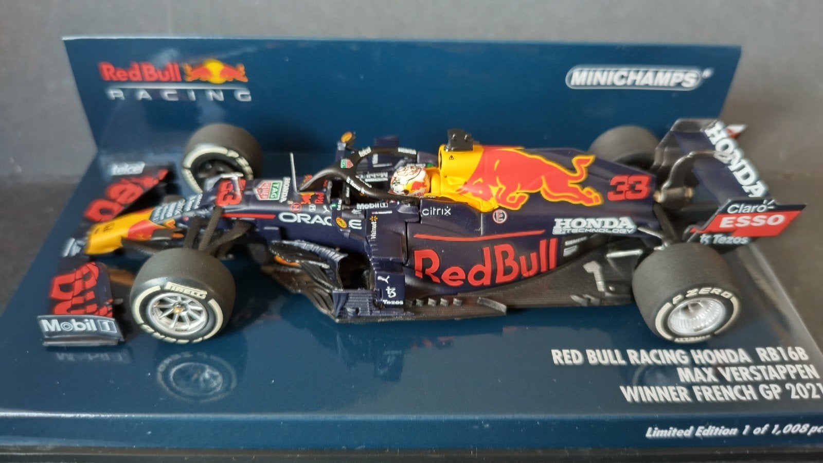 Red Bull RB16b Max Verstappen French F1  Gp Minichamps Pol, Hobby en Vrije tijd, Modelauto's | 1:43, Auto, Verzenden, ., Nieuw