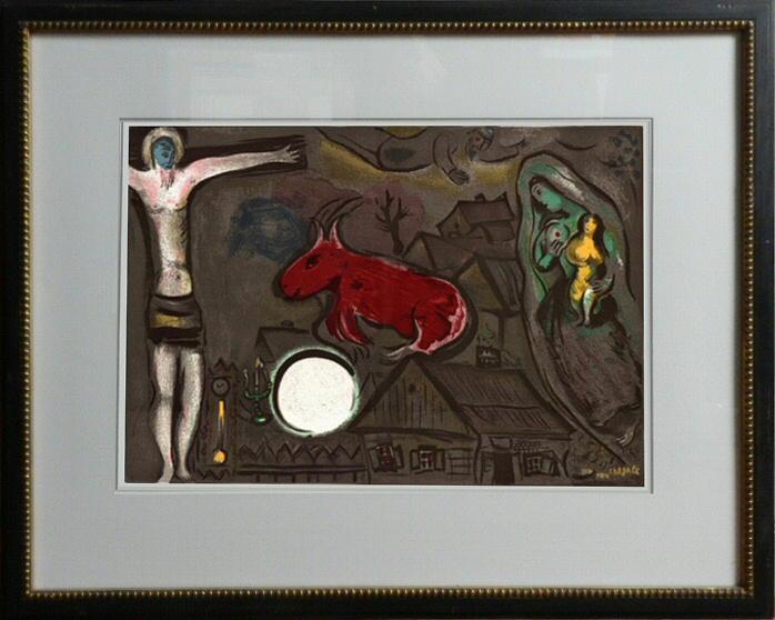 Marc Chagall Kleuren Litho La Crucifixtion Mistique, Antiek en Kunst, Ophalen