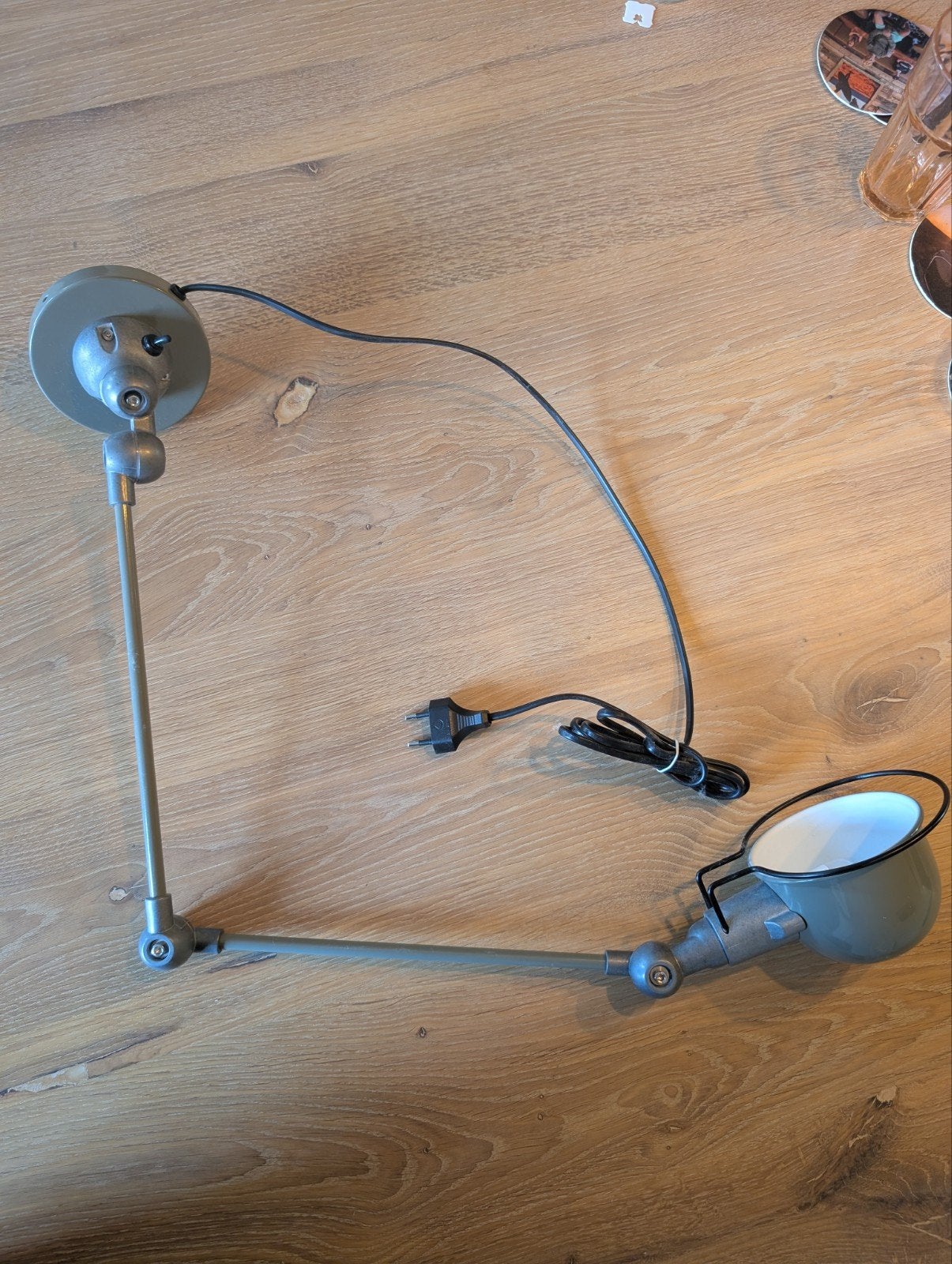 2x Steinhauer Mexlite Davin 7656G wandlamp, grijs, E14, Met schakelaar, Gebruikt, Grijs, E14 (klein)