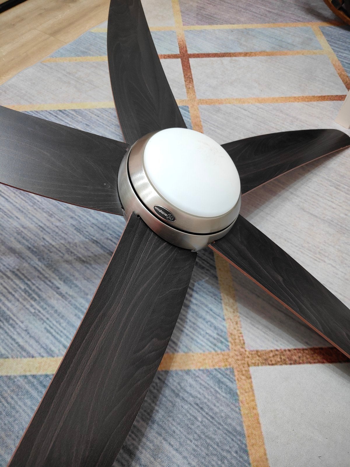 Ventilator met lamp, Witgoed en Apparatuur, Ventilatoren, Ophalen, Zo goed als nieuw, Plafondventilator