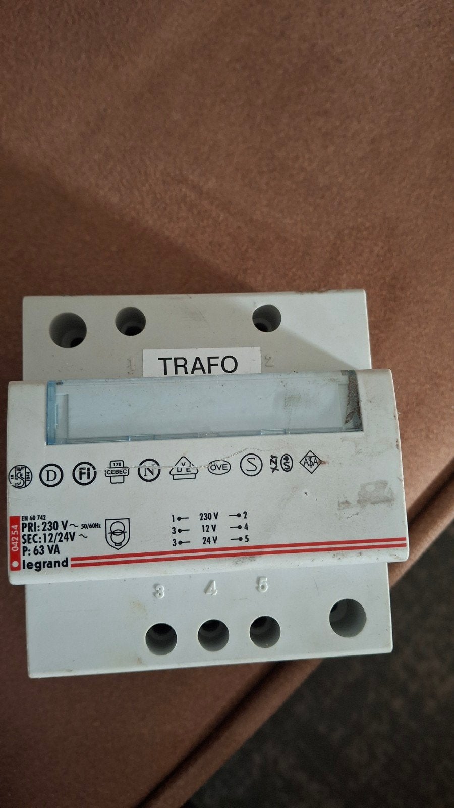 Legrand Trafo 230V naar 12V/24V - 63VA, Ophalen of Verzenden, Gebruikt, Overige typen