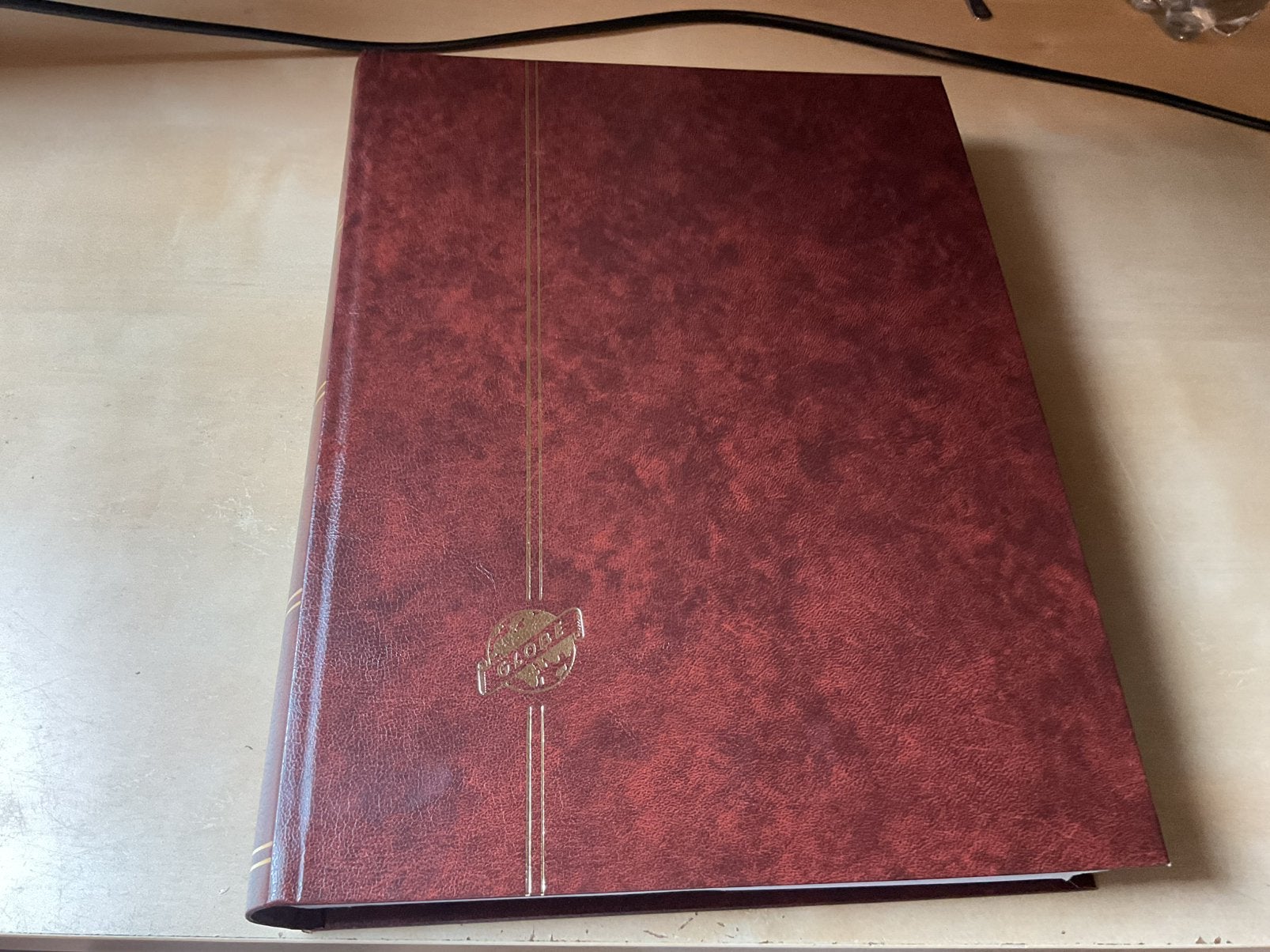 Leeg dik stockboek bruine kaft, Postzegels en Munten, Ophalen of Verzenden, Verzamelalbum