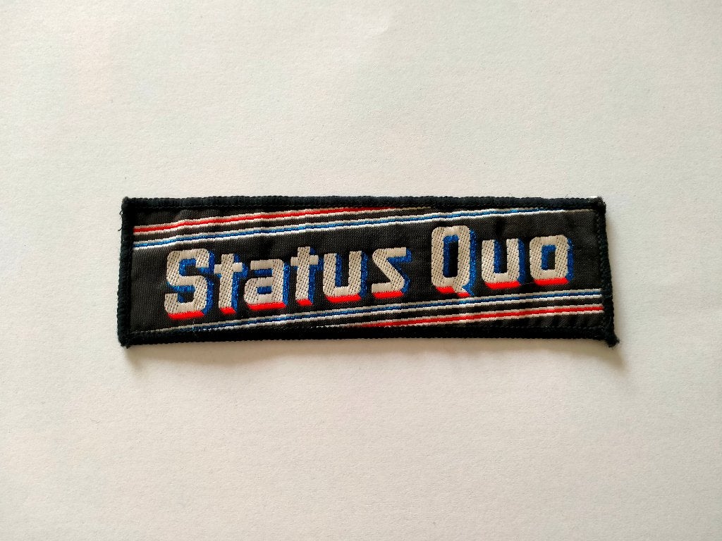 Status Quo muziek vintage logo patch kleding embleem rock, Verzamelen, Ophalen of Verzenden, Gebruikt, Kleding