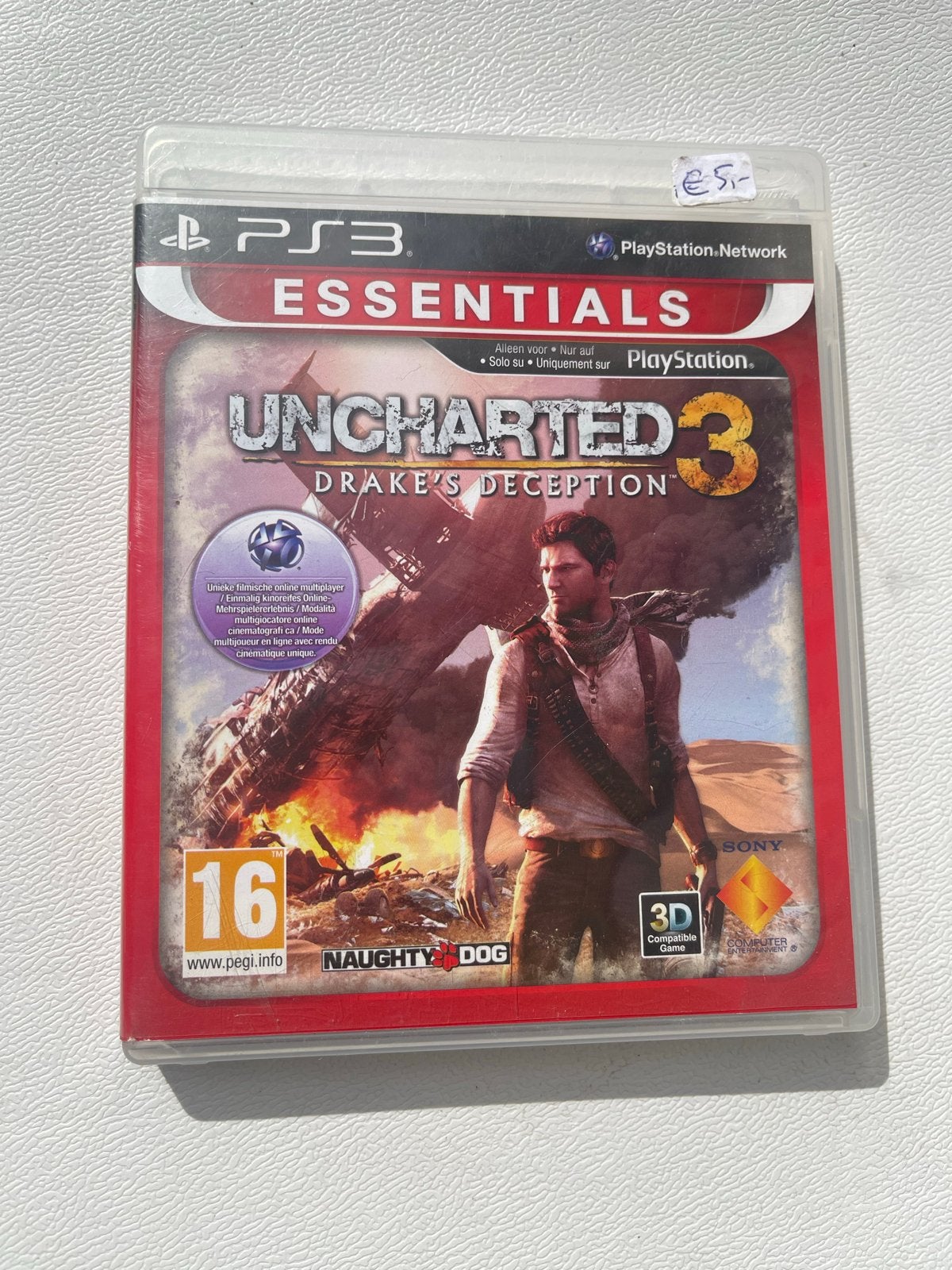 Uncharted 3: Drake's Deception PS3 Essentials, Avontuur en Actie, Online, Gebruikt, 1 speler