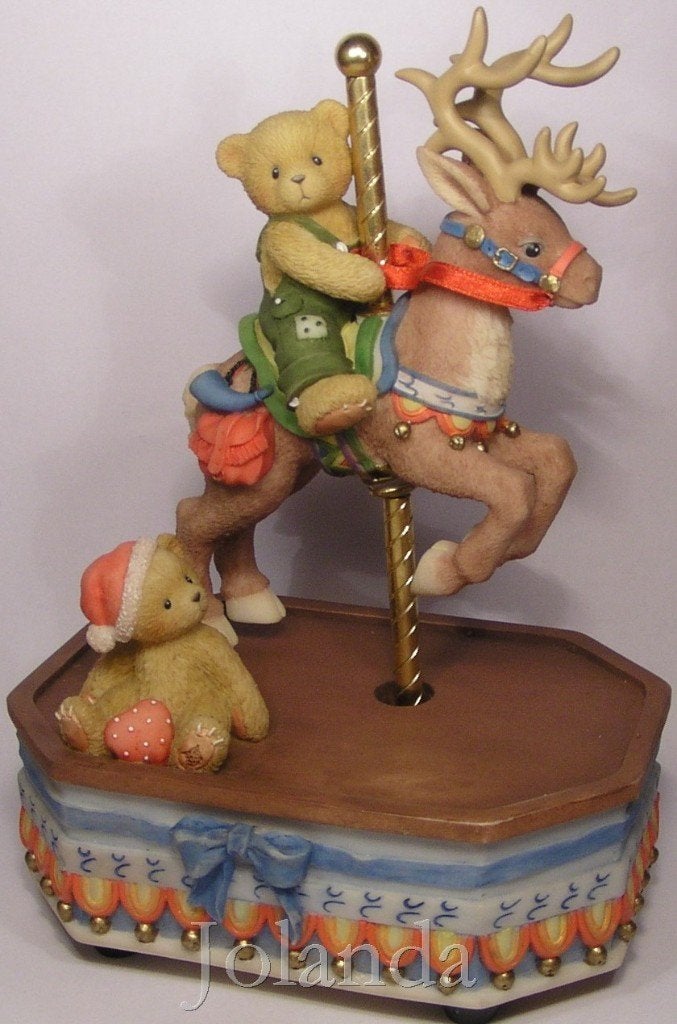 Cherished Teddies Muziekdoos Carrousel Marcus, Ophalen of Verzenden, Zo goed als nieuw, Beeldje, Cherished Teddies