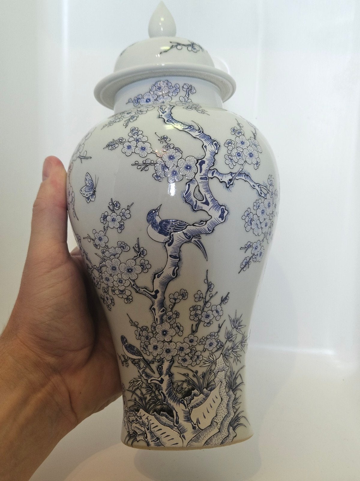 Vintage Chinees porselein vaas dekselvaas Kangxi revival, Ophalen of Verzenden