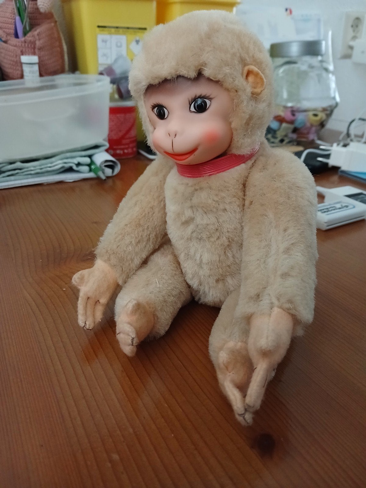 Vintage Apenknuffel - Charmante Pluche Aap, Gebruikt, Overige merken, Overige karakters, Ophalen of Verzenden