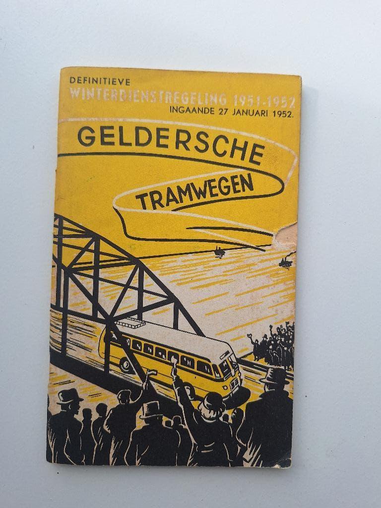 GELDERSCHE TRAMWEGEN DIENSTREGELING - 27 JANUARI 1952, Verzamelen, Spoorwegen en Tramwegen, Ophalen of Verzenden, Gebruikt, Bus of Metro