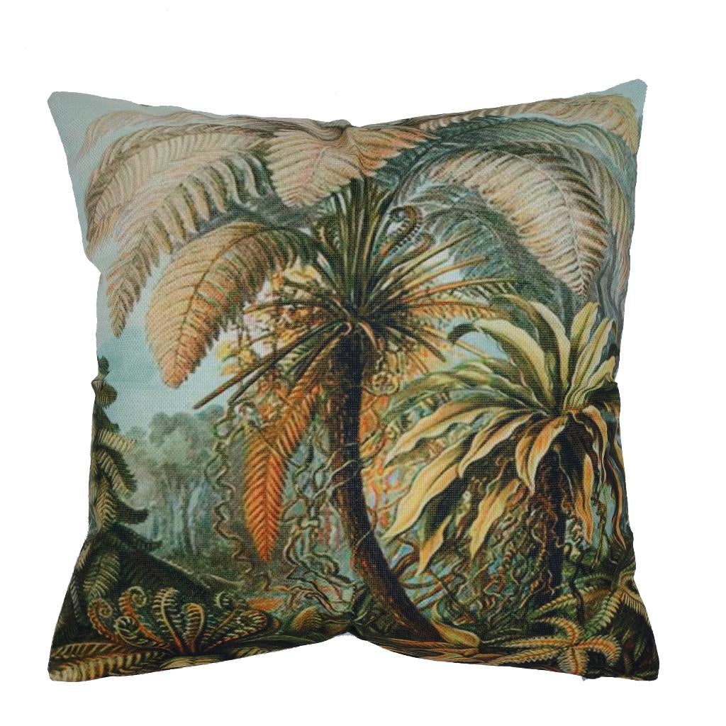 Kussenhoes Vintage Palmboom linnenlook 44 x 44 cm, Dekussenkraam@gmail.com, Overige kleuren, Verzenden, De kussenkraam