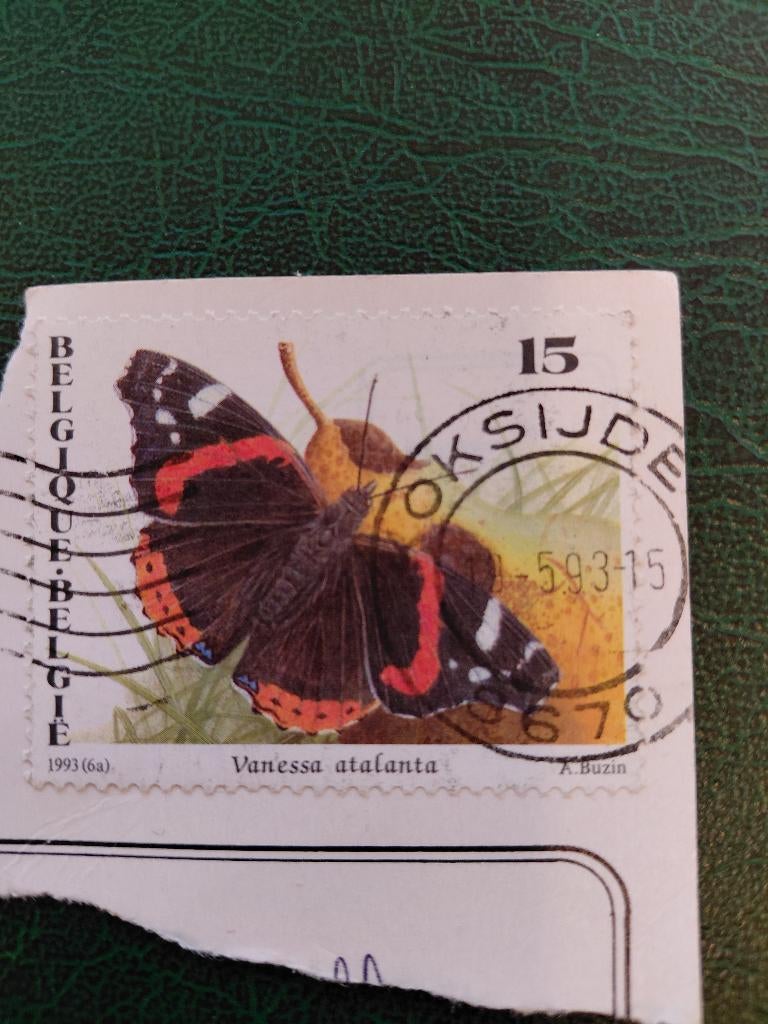 1993 Belgie vlinder Atalanta, Verzenden, Gestempeld