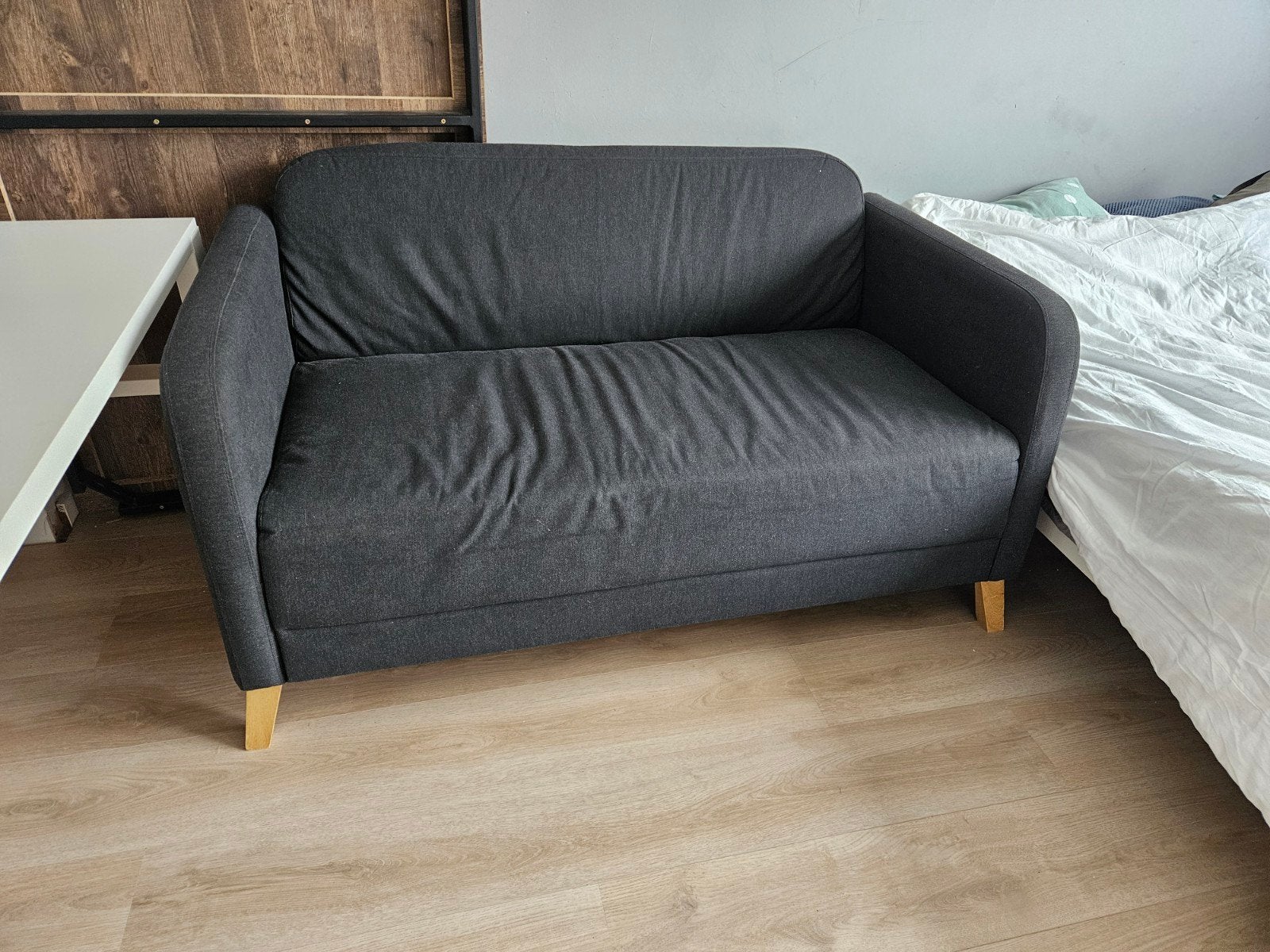 IKEA LINANÄS 2-zitsbank Vissle donkergrijs, Ophalen, Gebruikt, 150 tot 200 cm, Tweepersoons