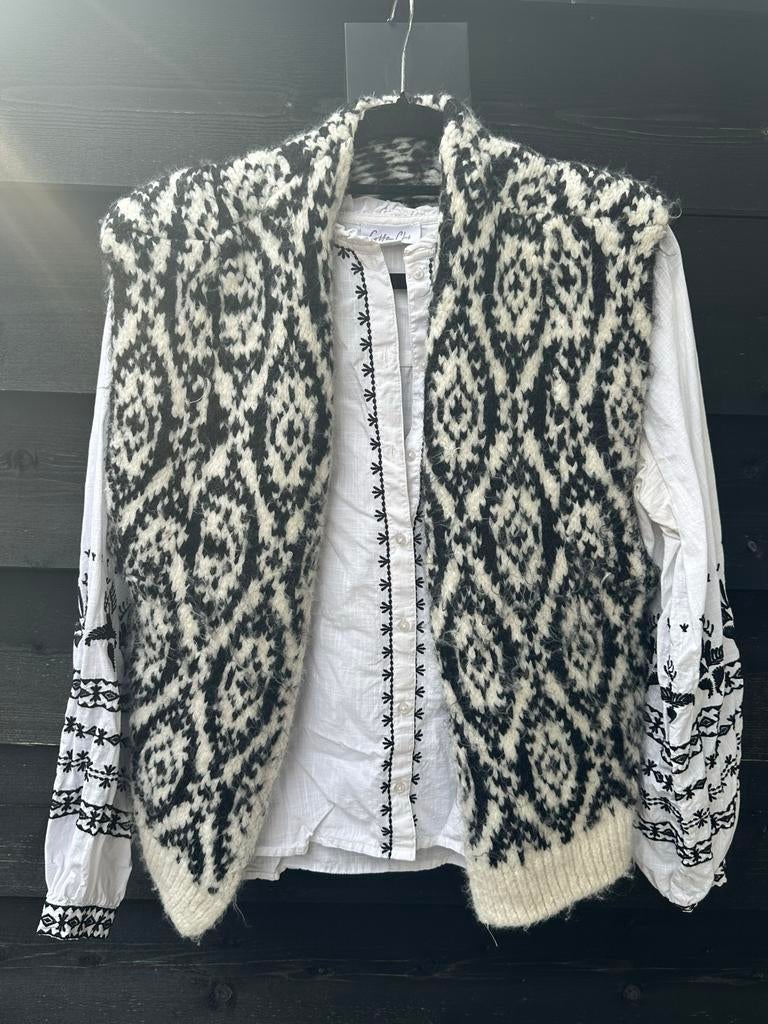 Gebreid gilet azteken Costes, Ophalen of Verzenden, Zo goed als nieuw, Wit
