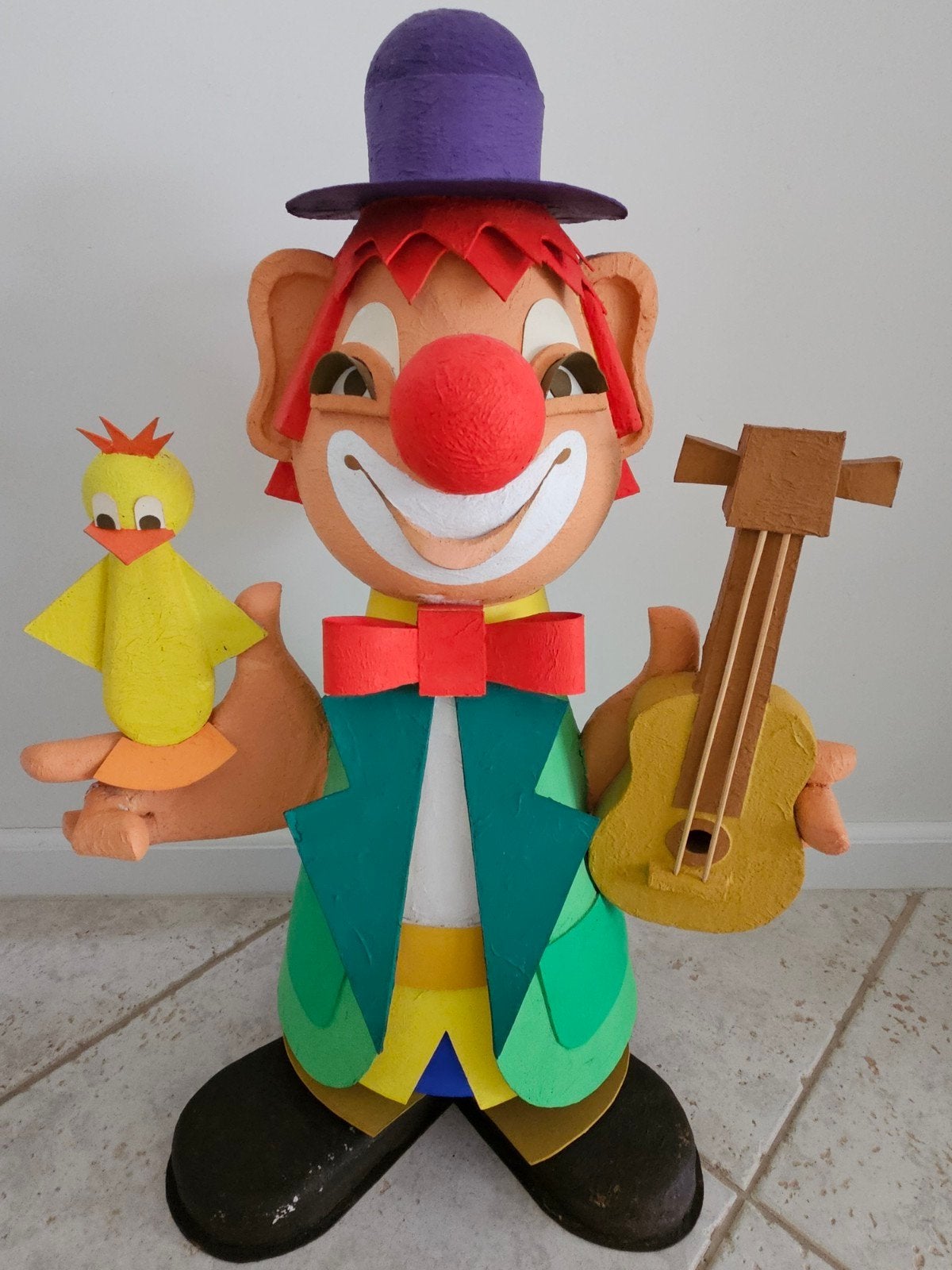 Unieke Carnaval Festival Clown – Gesigneerd door origineel o, Ophalen, Gebruikt
