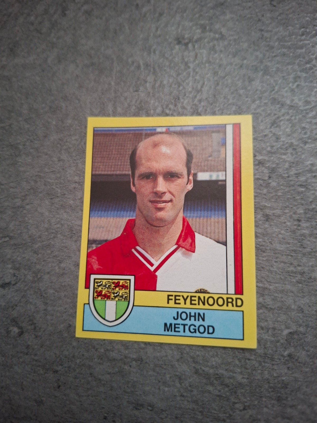 Panini sticker Voetval 90. John Metgod Feyenoord., Ophalen of Verzenden, Zo goed als nieuw, Sticker