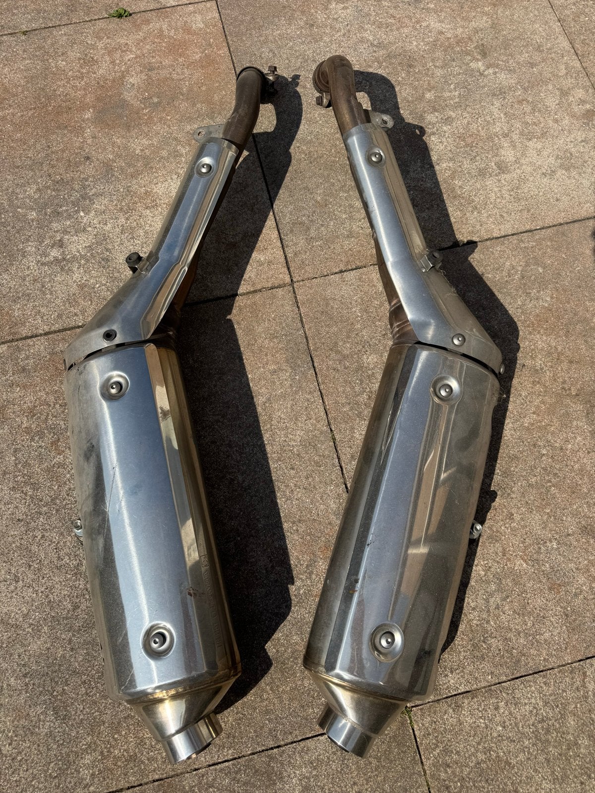 Originele uitlaten links en rechts Honda Varadero XL1000V SD, Ophalen, Gebruikt