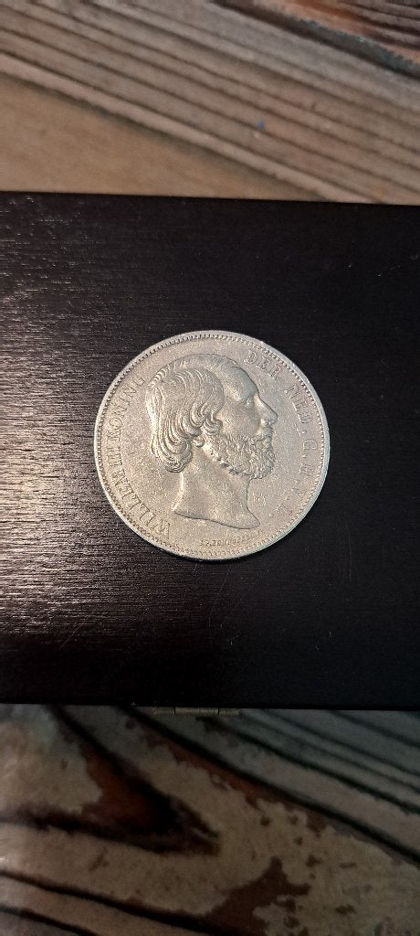 Zilveren Rijksdaalder koning willem 3 uit 1874, Ophalen, Koning Willem III, Zilver, Losse munt