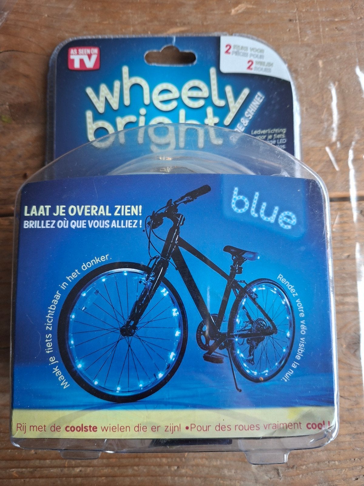 Wheely Bright LED fietsverlichting blauw (2 stuks), Fietsen en Brommers, Fietsaccessoires | Fietsverlichting, Ophalen, Waterbestendig