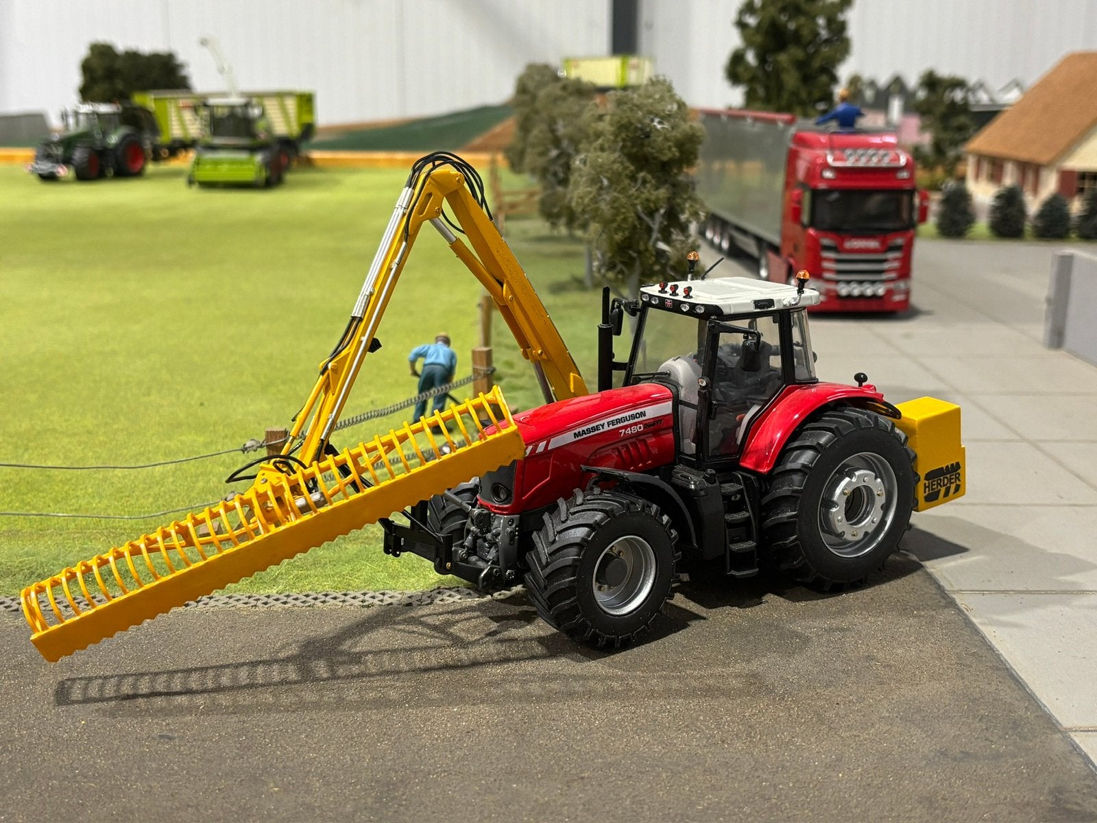Massey ferguson 7480 met Herder Grenadier 105, Ophalen, Zo goed als nieuw, Tractor of Landbouw