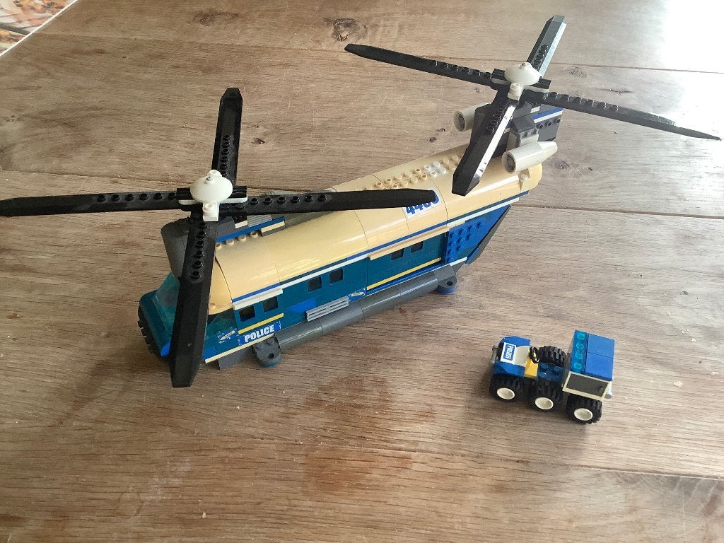 Lego City Politie Helikopter 4439 - Erg vergeeld, incompleet, Lego, Ophalen of Verzenden, Complete set, City