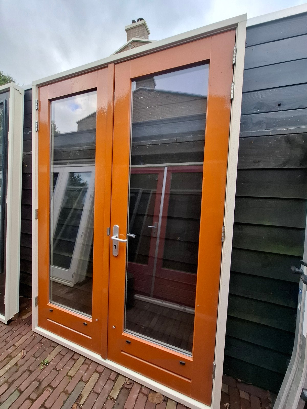 openslaande tuindeuren dubbel glas deuren terrasdeuren pui, Ophalen, Deurkozijn, 225 cm of meer, Zo goed als nieuw