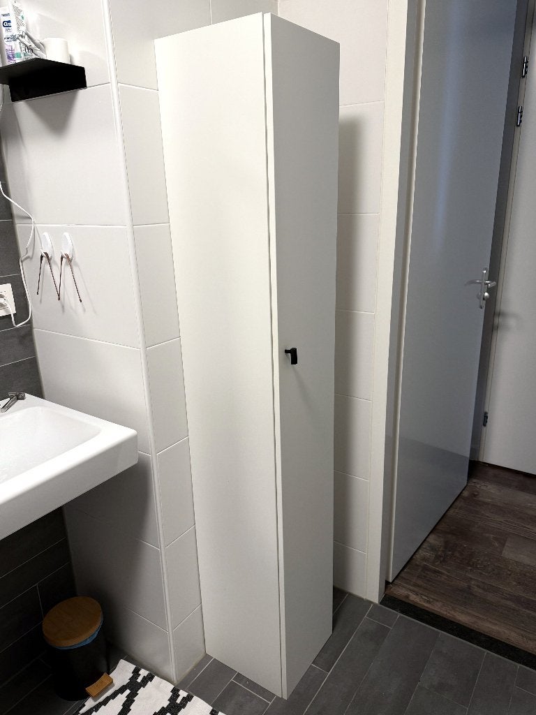 IKEA NYSJÖN hoge badkamerkast wit 190 cm, Ophalen, (Half)hoge kast, Minder dan 50 cm, Gebruikt